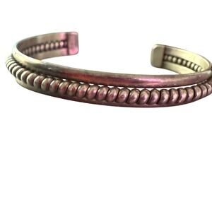 Nora Tahe Native American Navajo Sterling Silver Cuff Bracelet